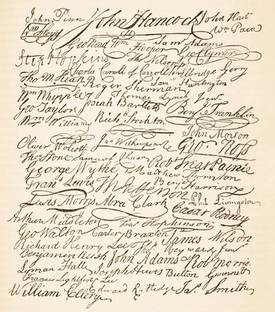 Signatures attachées à la Déclaration d
